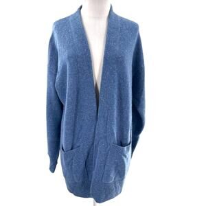 Orvis blue cashmere cardigan sweater sz M